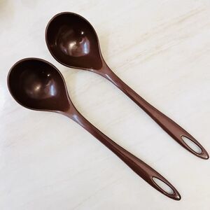Pair Of Ensar Corp Brown Soup Ladle 12”Nylon Cooking Serving Kitchen Utensil USA